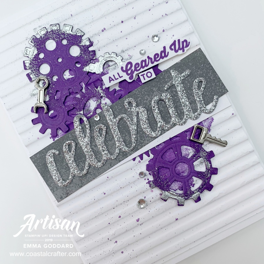 Geared up Garage cards made by Stampin' Up! Artisan Design Team Member Emma Goddard - UK - www.coastalcrafter.com. This suite is just perfect men and teenager cards. #coastalcrafter #stampinup #adt #artisandesignteam2019 #gearedupgarage #grunge