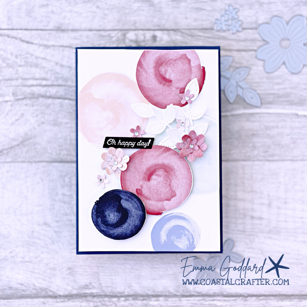Floral C6 card using the Pierced Blooms and Paper Blooms Paper