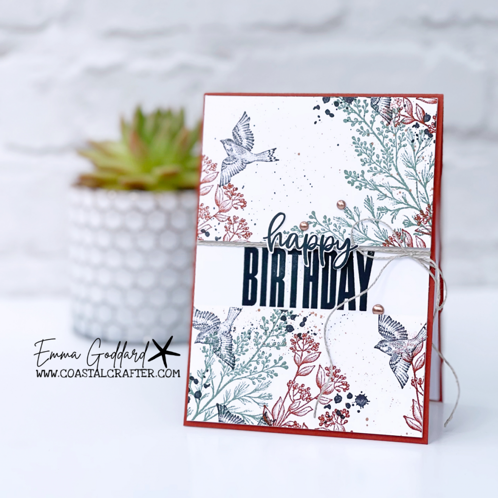 Hand stamped Birthday card using the Beauty of Tomorrow Stamp Set.