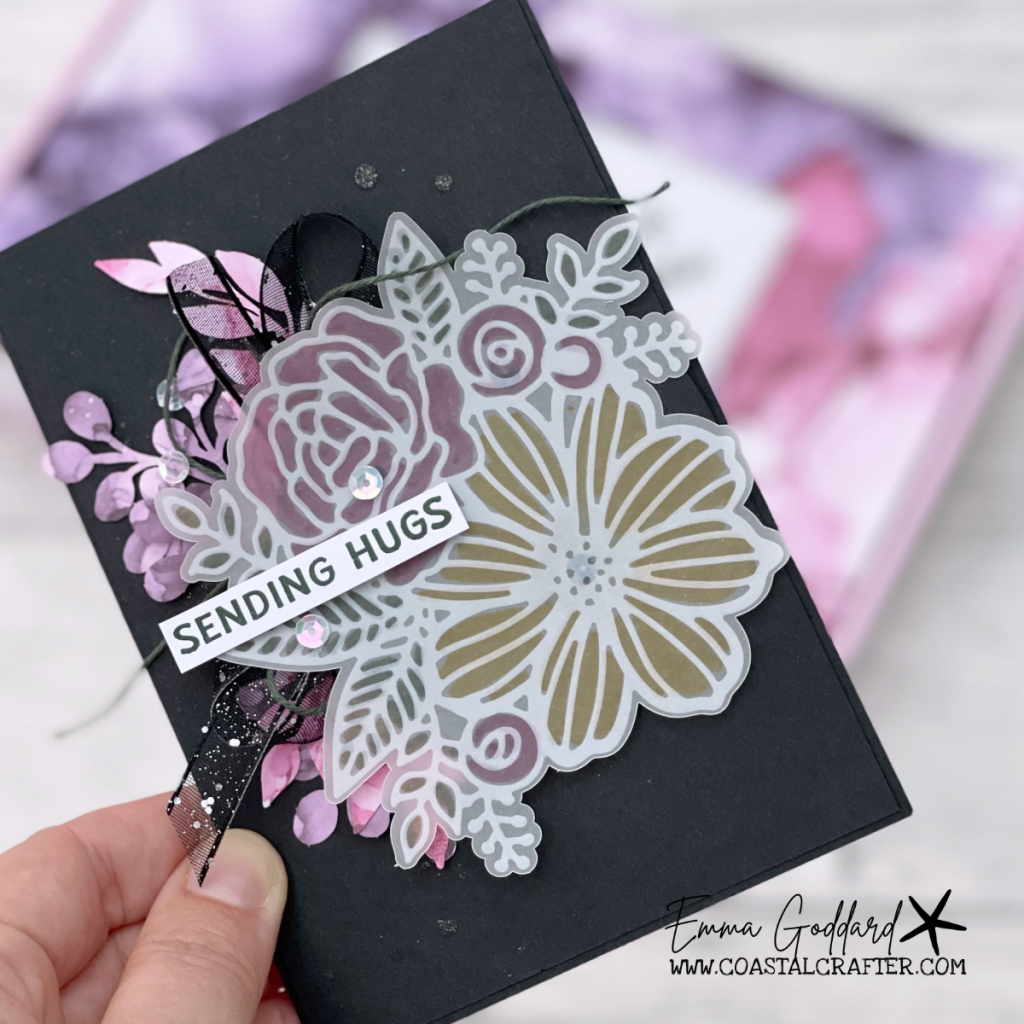 Bold Basic Black cards using the largest floral element from the Kit 