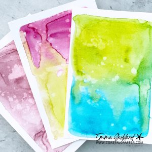 Watercolour background with a mix of bright colours