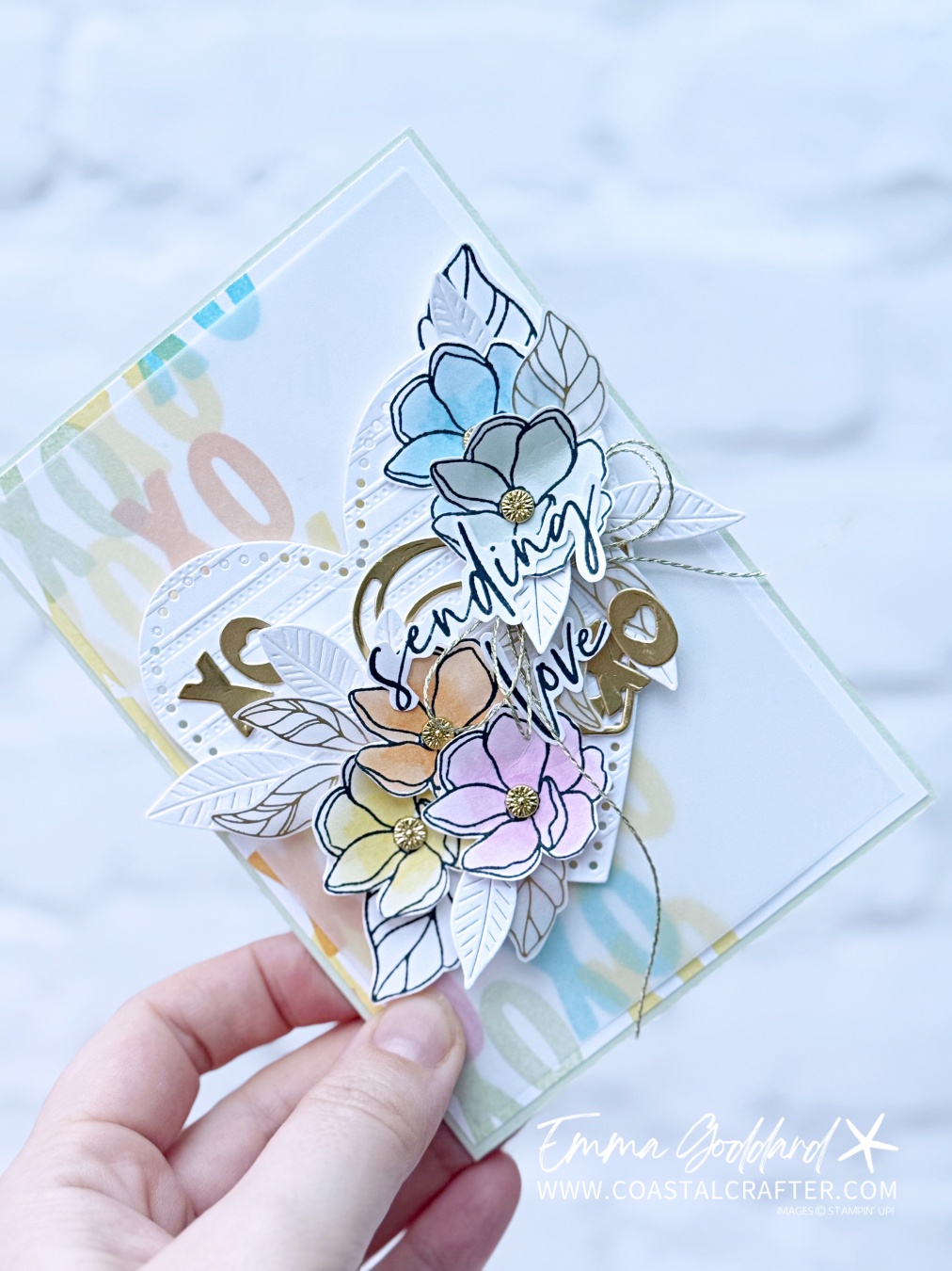 Pastel Valentine’s Card Using Dies, Stamps and Vellum